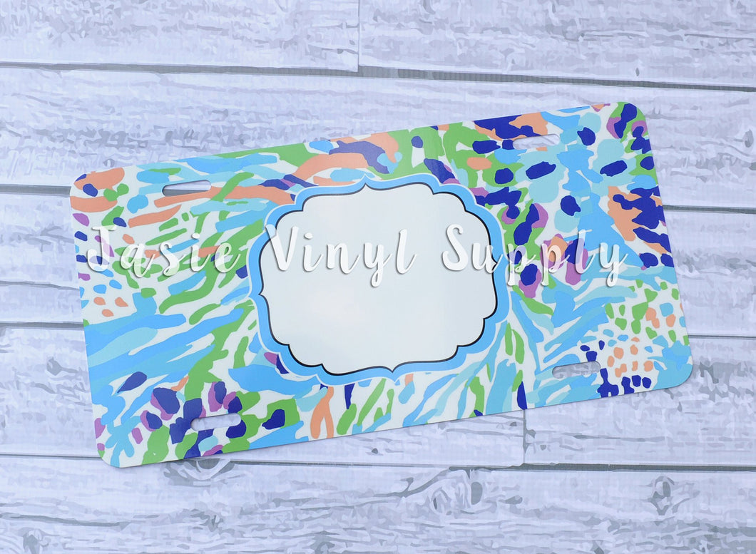 License Plate- Lilly Print 1