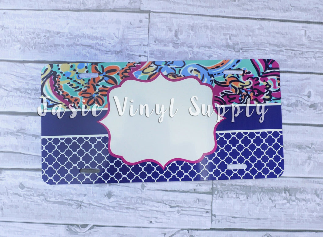 License Plate- Lilly 25/Quatrefoil Split