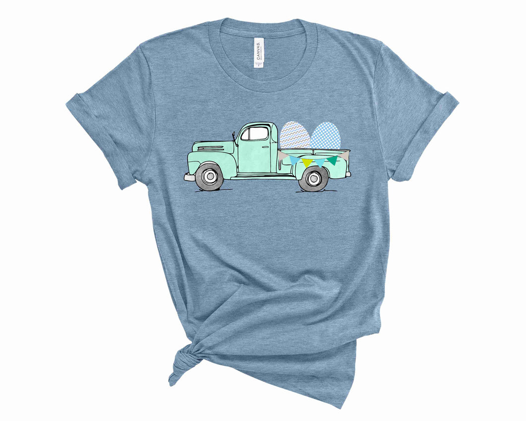 Easter Truck Blue  - Graphic Tee