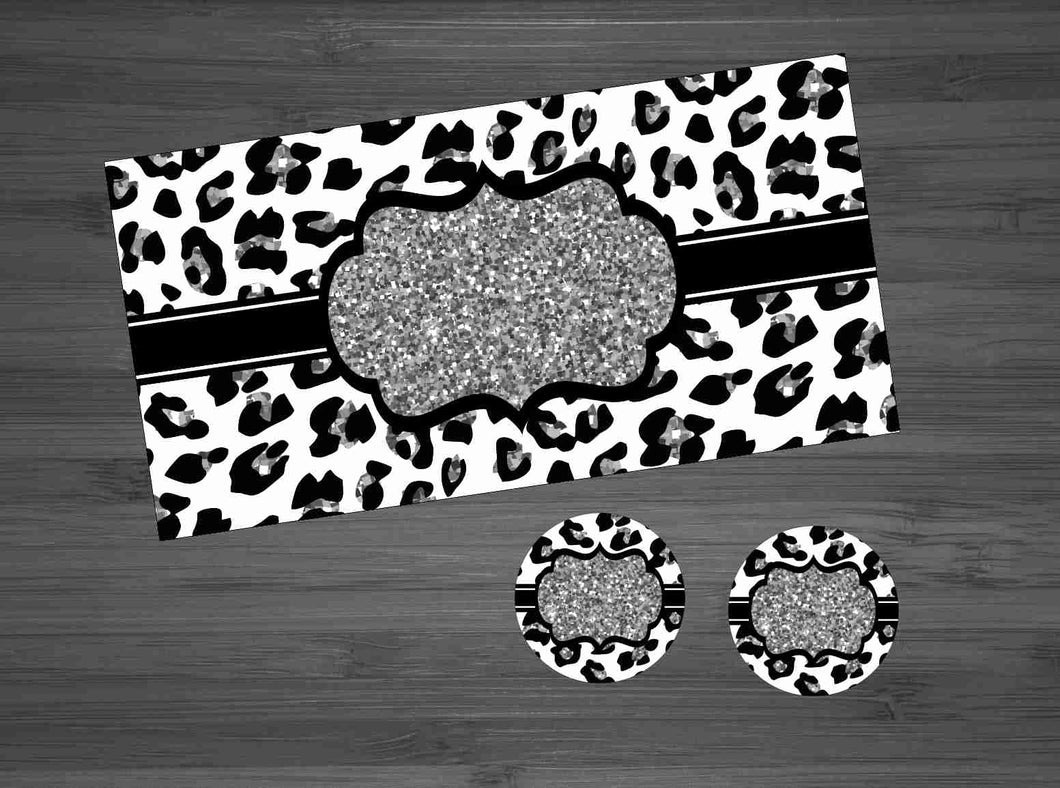 Leopard with Glitter Center Car Kit