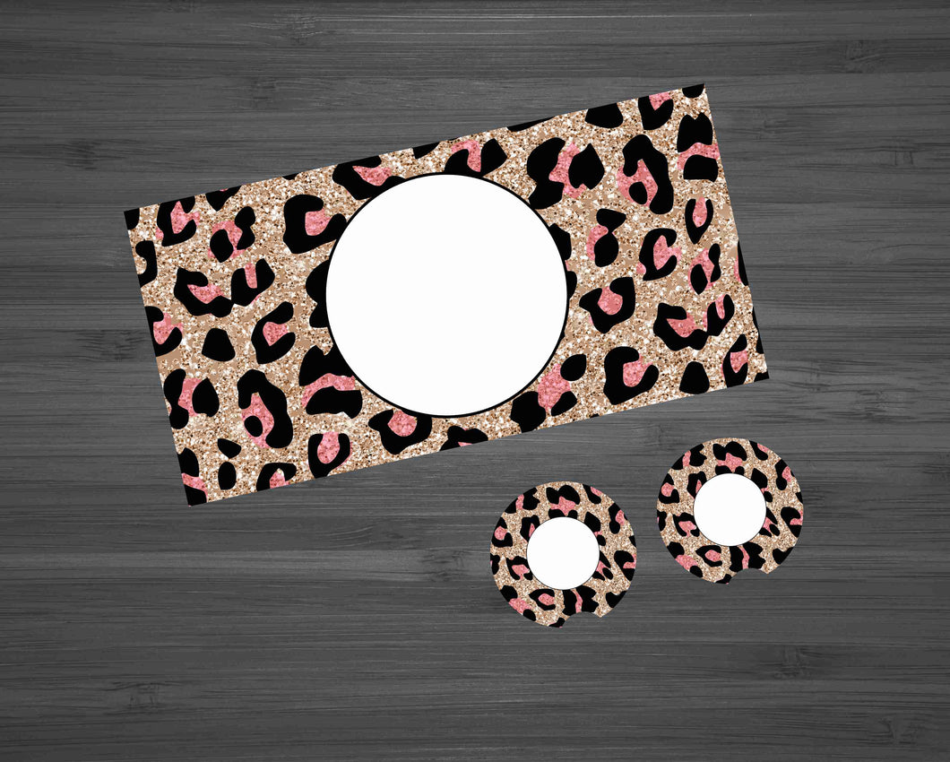 Glitter and Pink Leopard Car Kit