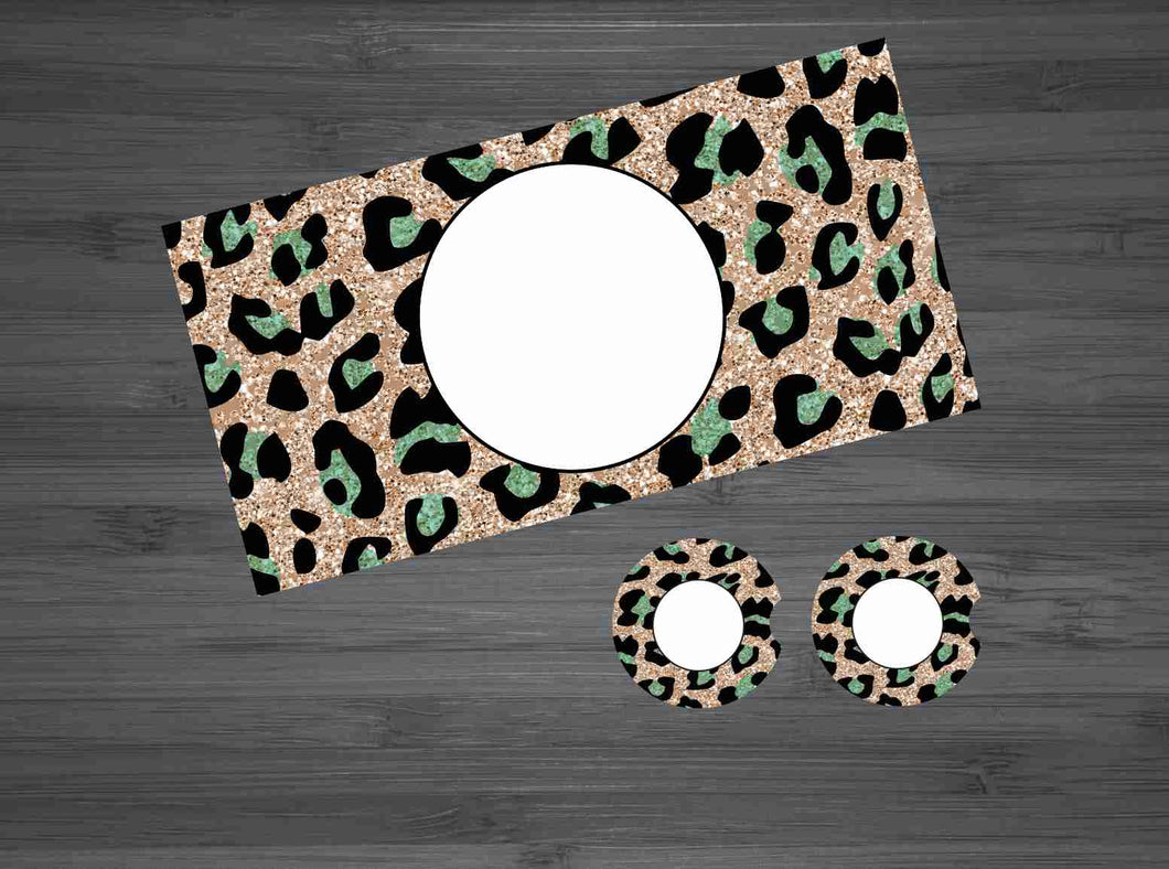 Glitter and Teal Leopard Car Kit