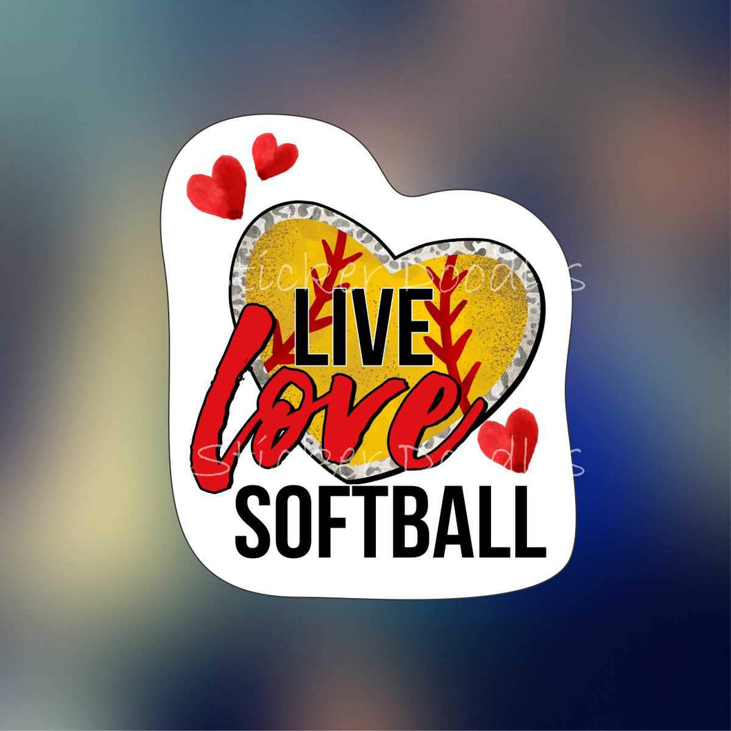 Live love softball - Sticker