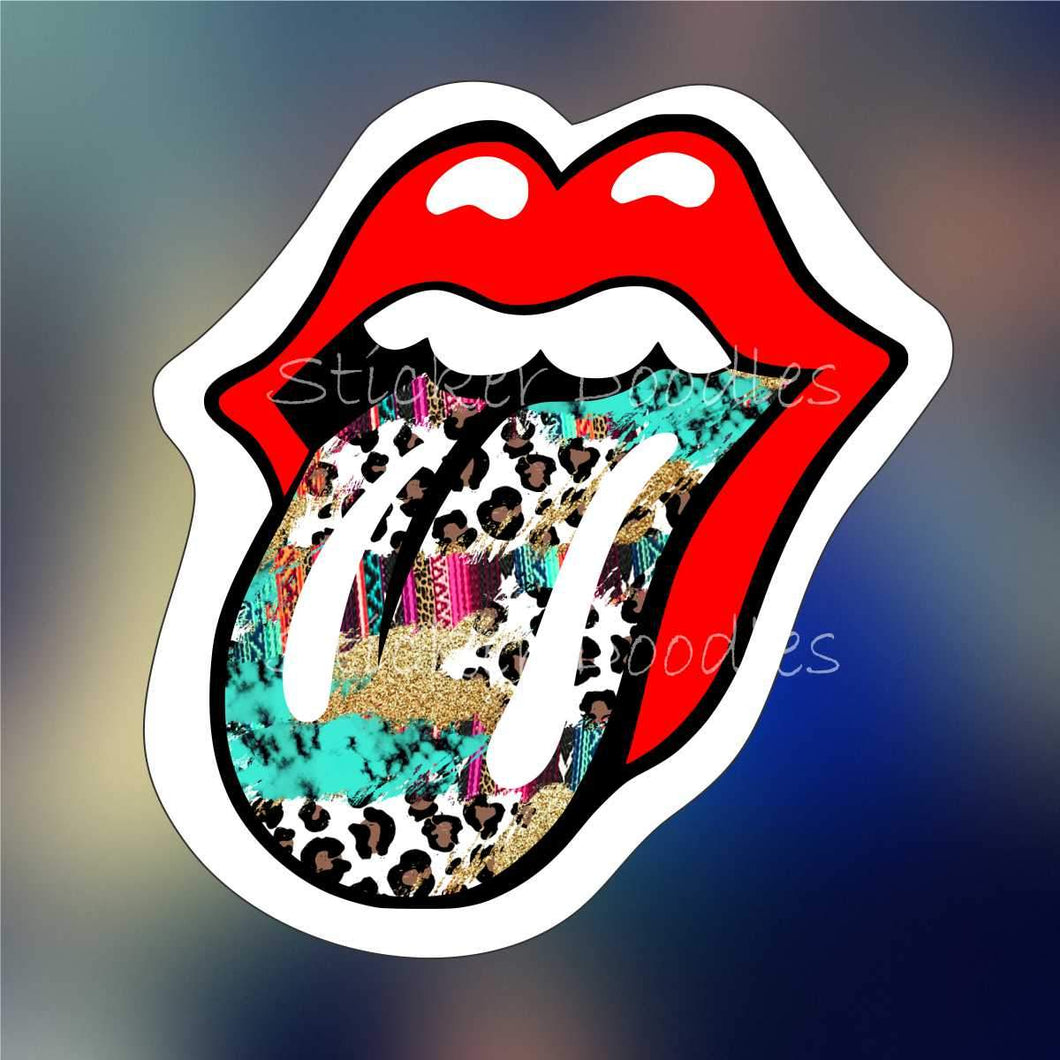 Multi leopard tongue - Sticker