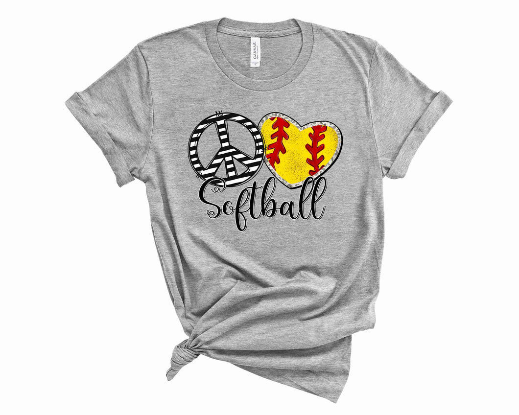 Peace heart Softball - Graphic Tee