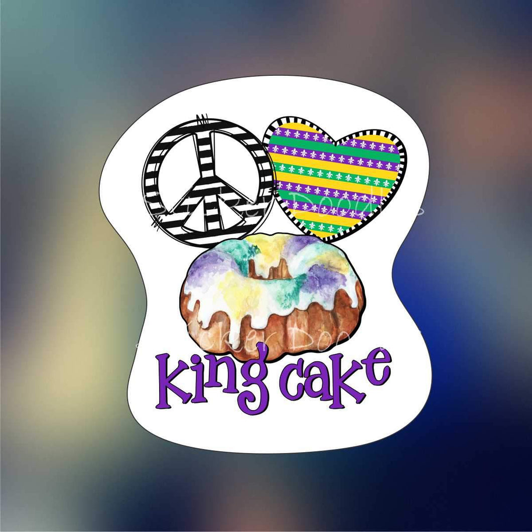 Peace love king cake - Sticker