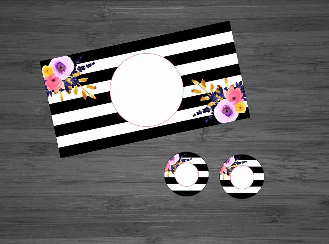 Striped Floral #5 Car Kit