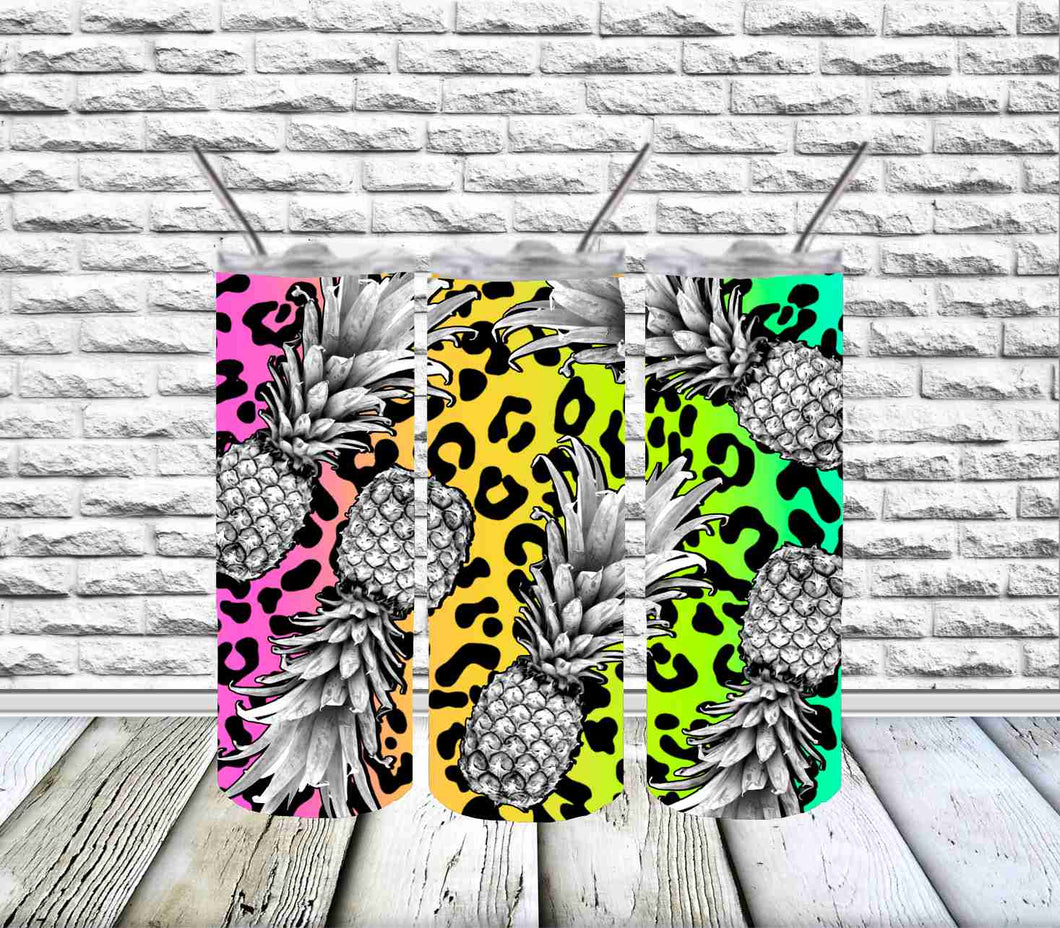 Bright Leopard Pineapple Tumbler