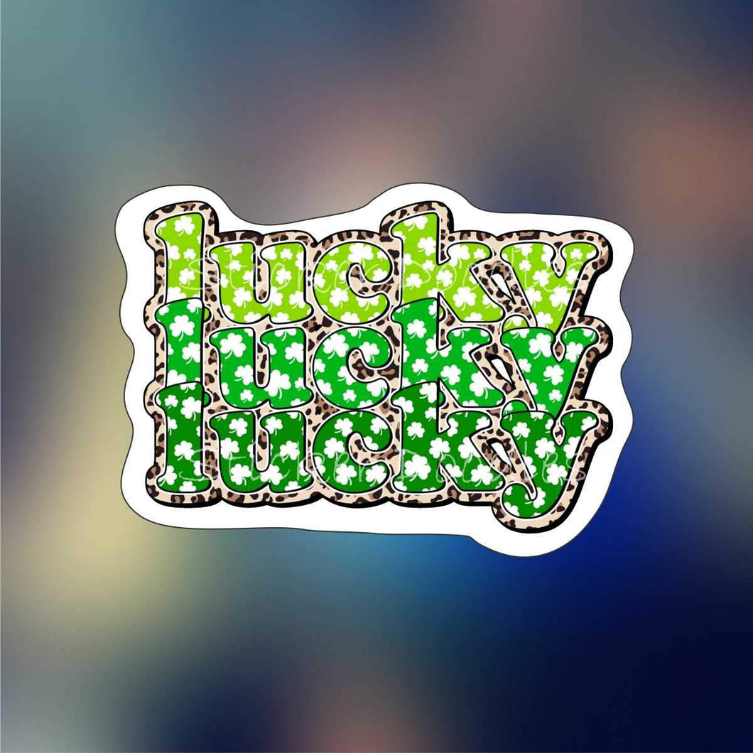 lucky with clovers - Sticker
