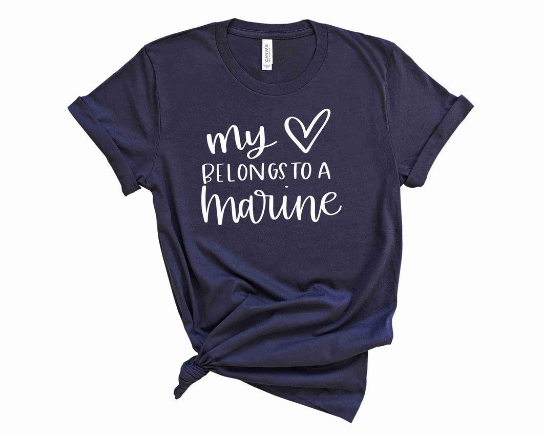 my heart belongs to a marine - Graphic Tee