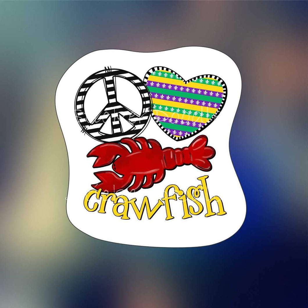 peace love crawfish - Sticker