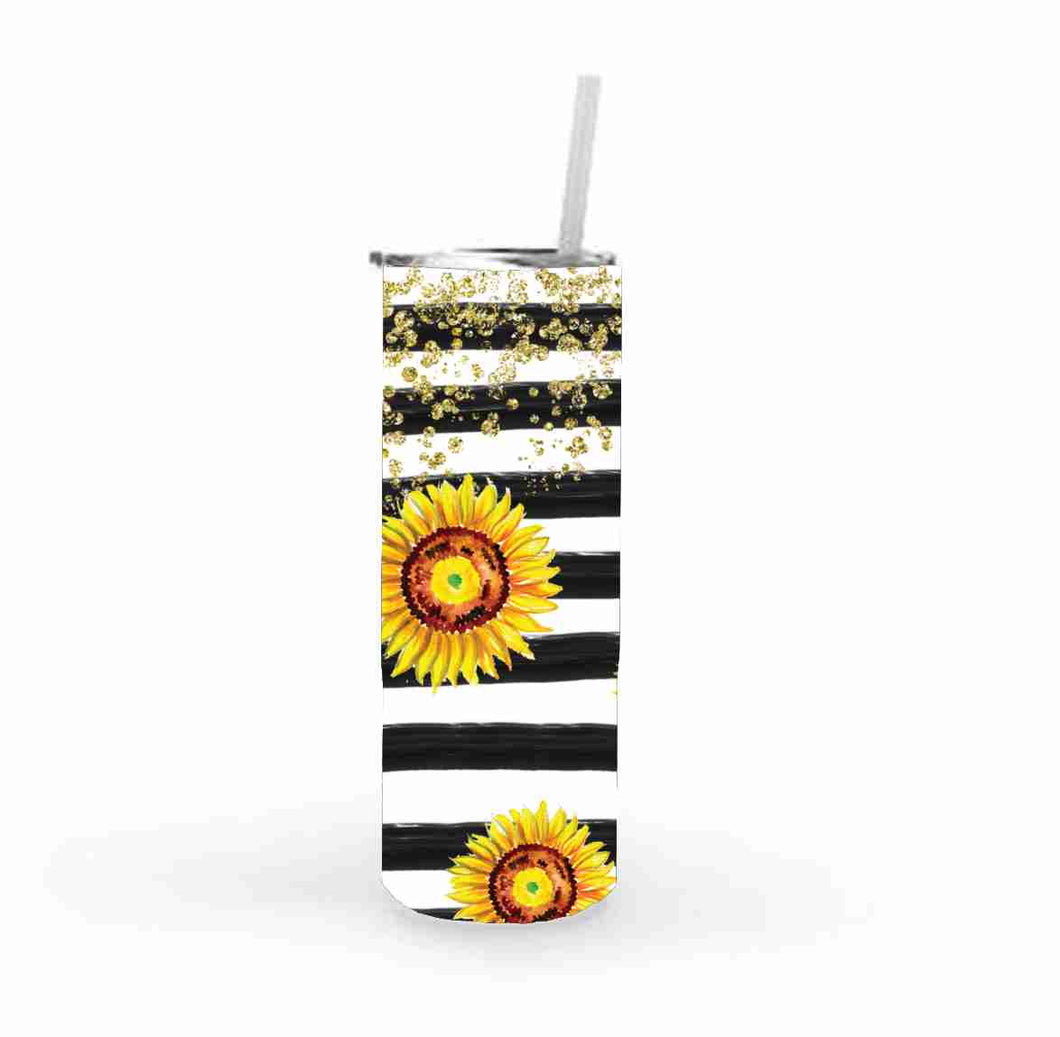Striped Sunflower Tumbler