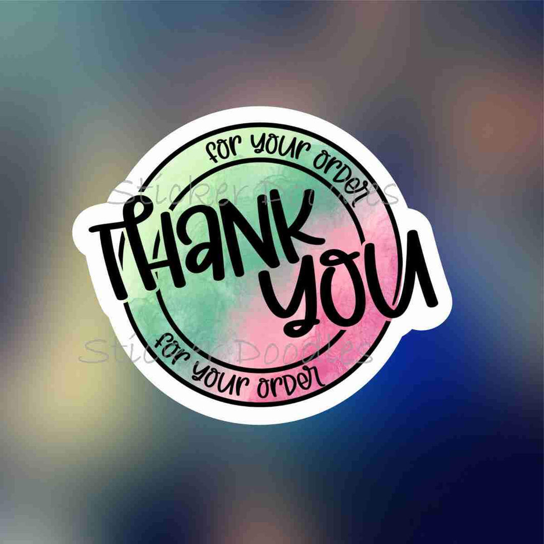 thank you green pink circle - Sticker